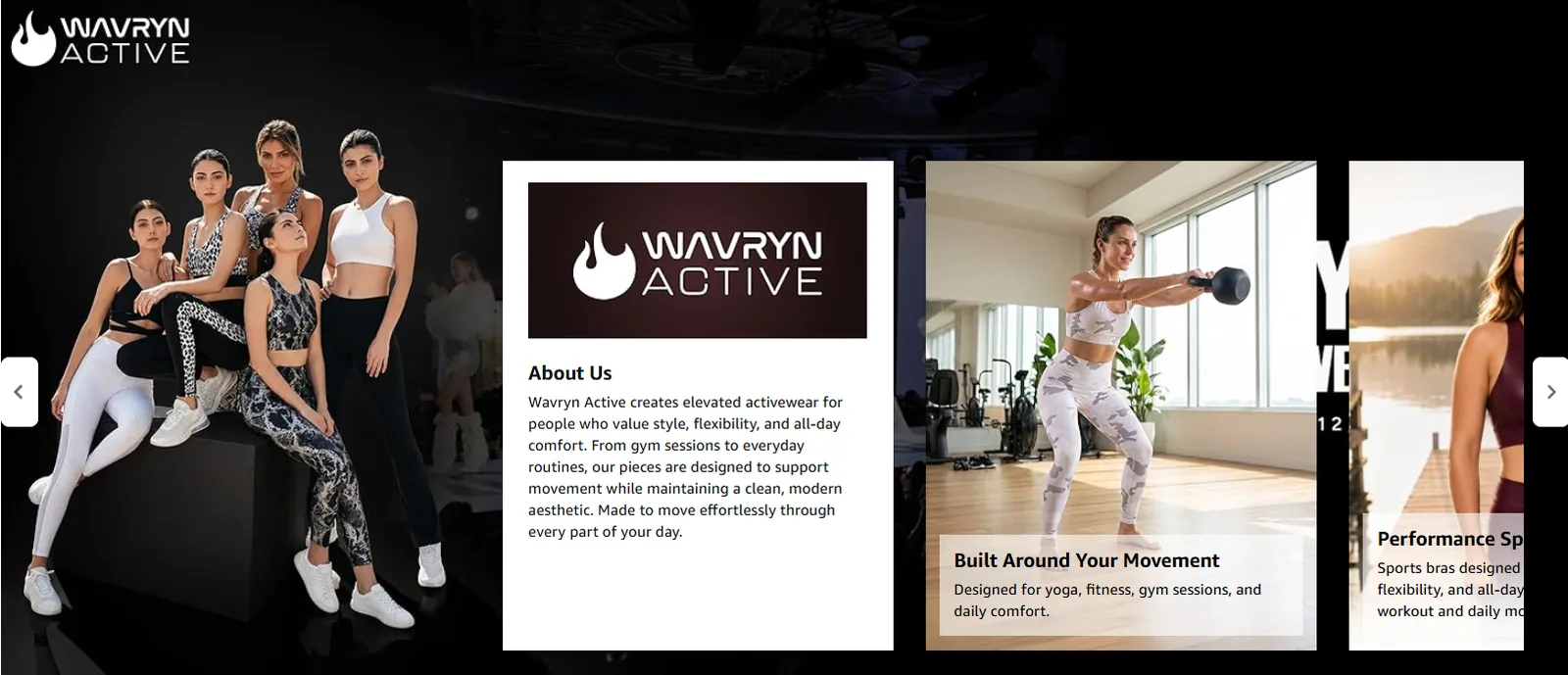 Amazon Brand Store, activewear